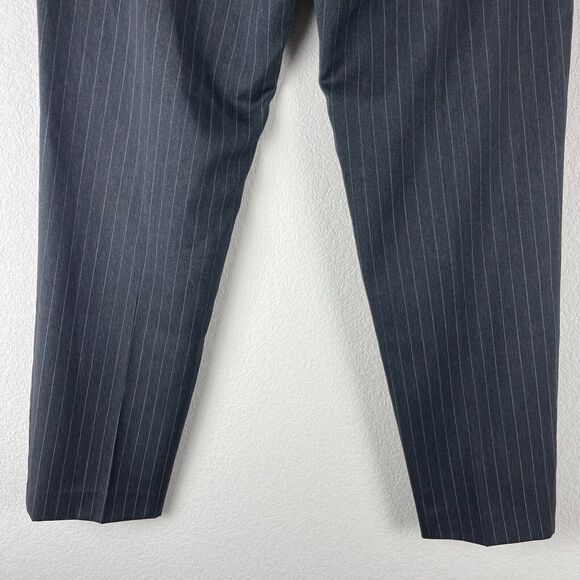 Rag Bone Wool Pants Womens 2 Dark Gray Pin Stripe Trouser Classic Tapered - Picture 9 of 12
